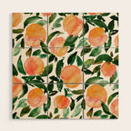 GEORGIA PEACHES Watercolor Peach Print Wood Wall Art Gallery Image 1