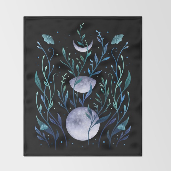 Phase & Grow - Teal Throw Blanket Gallery Image 2