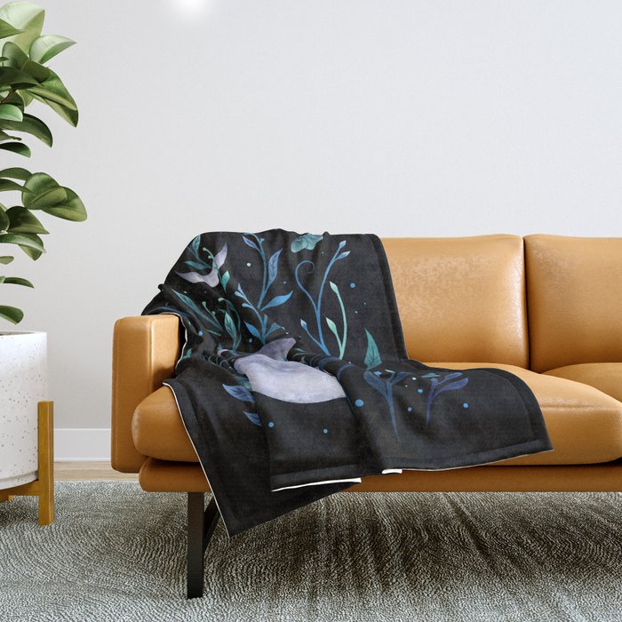 Phase & Grow - Teal Throw Blanket Gallery Image 1