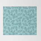 Manatees - Teal Throw Blanket Gallery Image 2