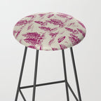 Magenta Alien Abduction Toile De Jouy Pattern Stool Gallery Image 2