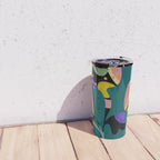 abstract whimsical flower on teal Travel Mug Gallery Image 4