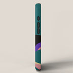 abstract whimsical flower on teal iPhone Case Gallery Image 2