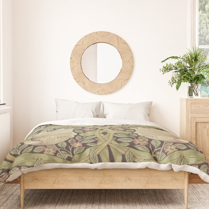 William Morris Vintage Pimpernel Bullrush Russet Duvet Cover Gallery Image 3