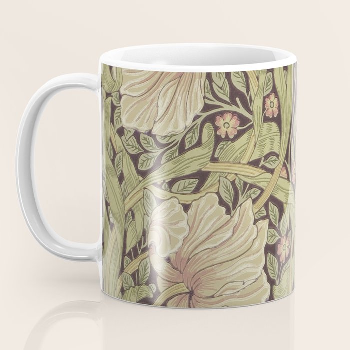 William Morris Vintage Pimpernel Bullrush Russet Coffee Mug Gallery Image 3