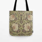 William Morris Vintage Pimpernel Bullrush Russet Tote Bag Gallery Image 1