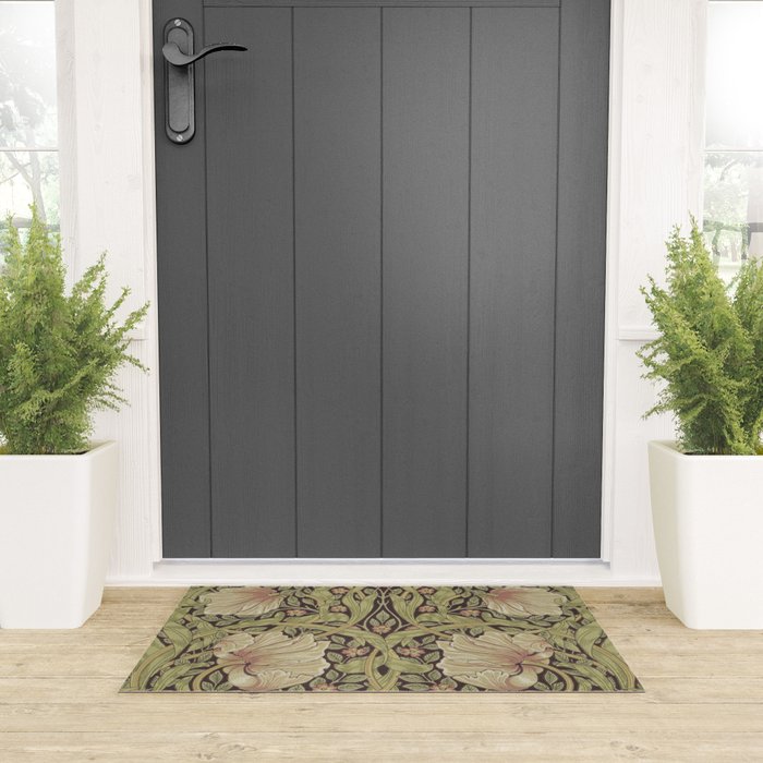 William Morris Vintage Pimpernel Bullrush Russet Welcome Mat Gallery Image 3