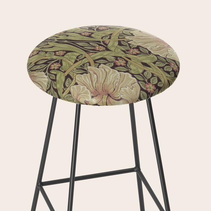 William Morris Vintage Pimpernel Bullrush Russet Stool Gallery Image 2