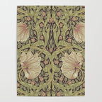 William Morris Vintage Pimpernel Bullrush Russet Poster Gallery Image 4