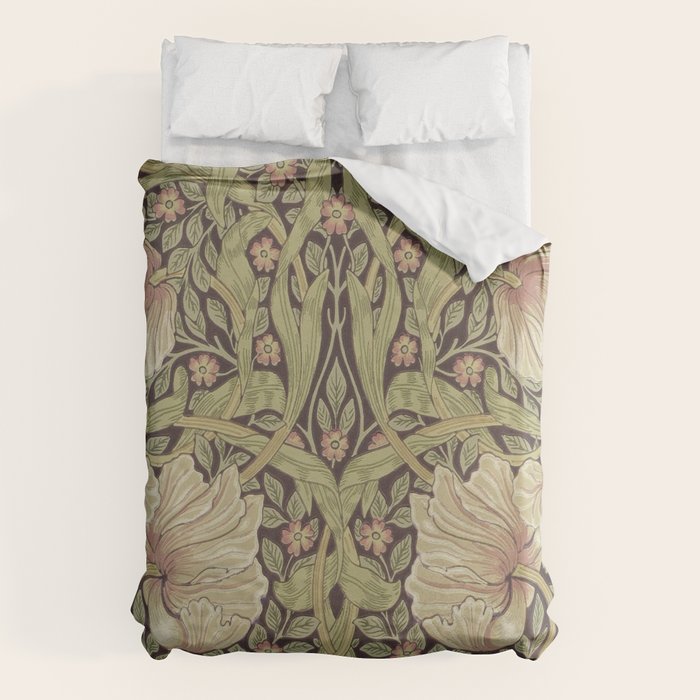 William Morris Vintage Pimpernel Bullrush Russet Duvet Cover Gallery Image 6