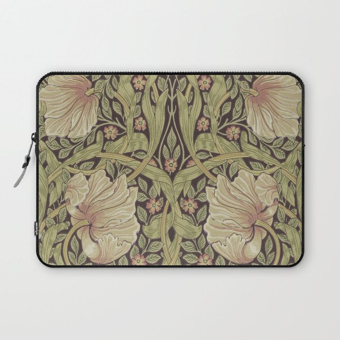 William Morris Vintage Pimpernel Bullrush Russet Laptop Sleeve Gallery Image 1
