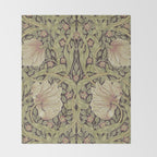 William Morris Vintage Pimpernel Bullrush Russet Throw Blanket Gallery Image 2