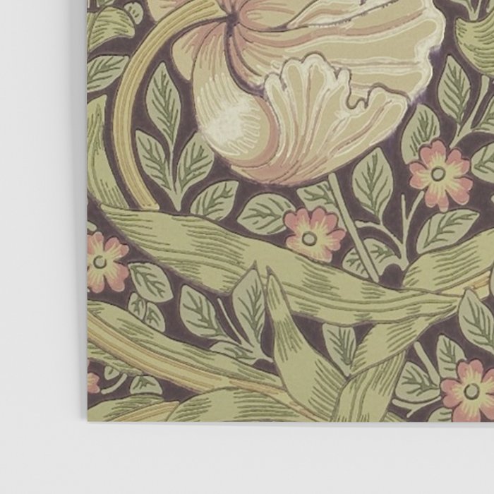 William Morris Vintage Pimpernel Bullrush Russet Poster Gallery Image 3