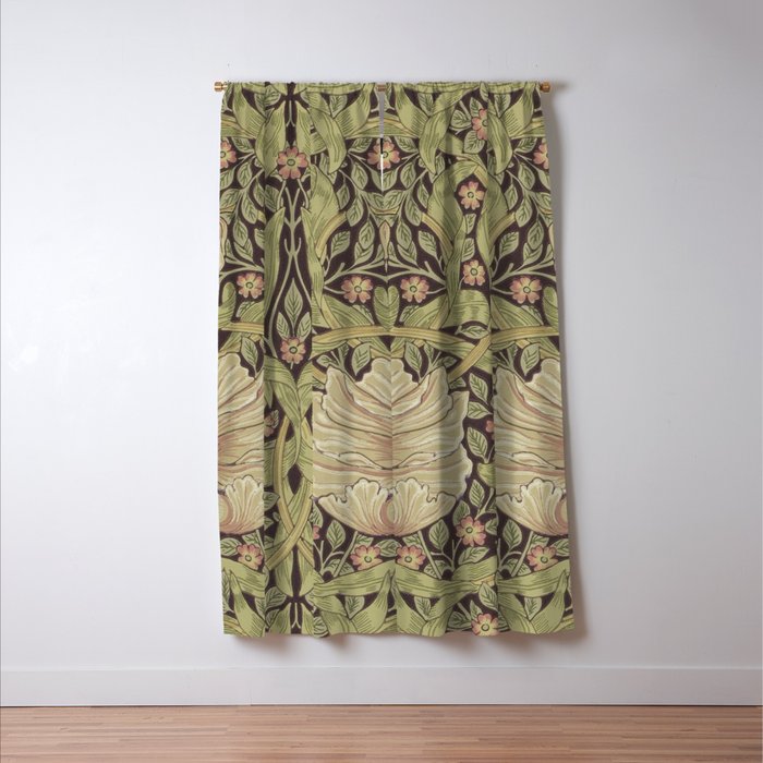 William Morris Vintage Pimpernel Bullrush Russet Window Curtain Gallery Image 3