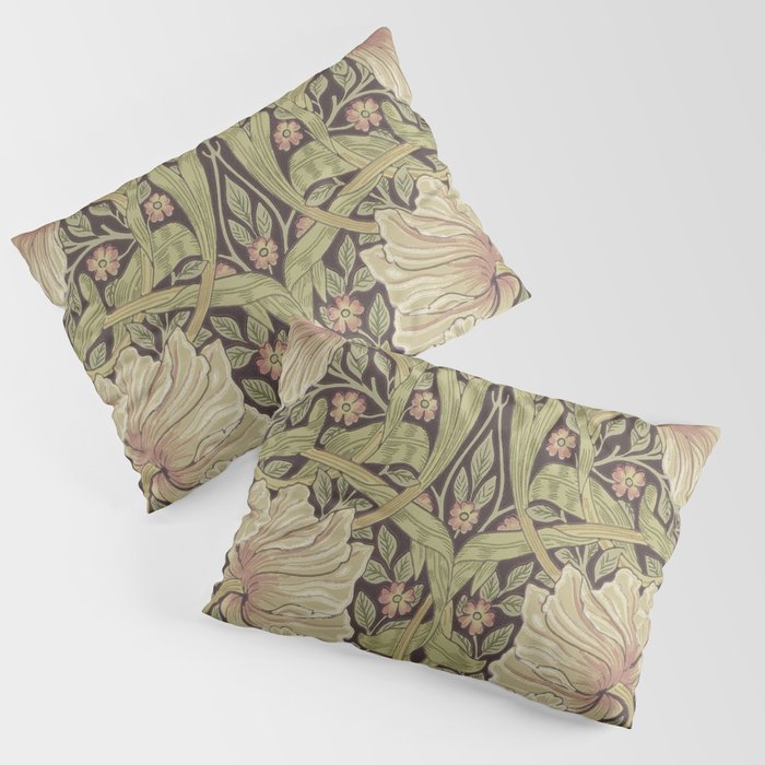 William Morris Vintage Pimpernel Bullrush Russet Pillow Sham Gallery Image 3