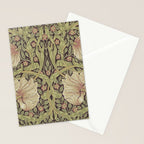 William Morris Vintage Pimpernel Bullrush Russet Stationery Card Gallery Image 2