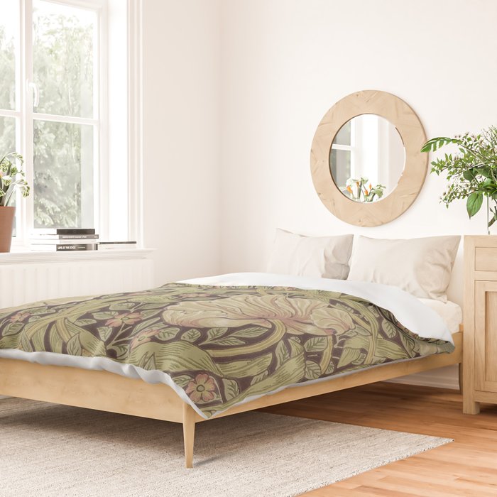 William Morris Vintage Pimpernel Bullrush Russet Duvet Cover Gallery Image 2