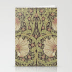 William Morris Vintage Pimpernel Bullrush Russet Stationery Card Gallery Image 2