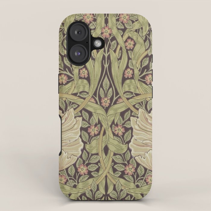 William Morris Vintage Pimpernel Bullrush Russet iPhone Case Gallery Image 1