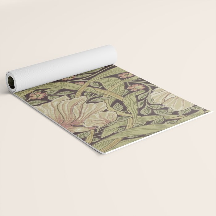 William Morris Vintage Pimpernel Bullrush Russet Yoga Mat Gallery Image 2
