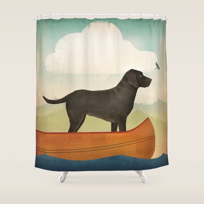Black Dog Canoe '22 Shower Curtain Gallery Image 1