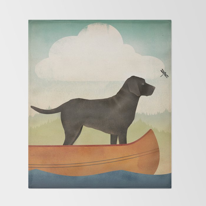 Black Dog Canoe '22 Throw Blanket Gallery Image 2