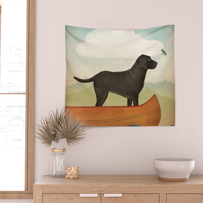 Black Dog Canoe '22 Wall Tapestry Gallery Image 2