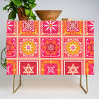 Talavera Mexican Tile - Hot Pink & Orange Palette Credenza Gallery Image 1