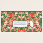 Elegant Strawberry and Floral Botanical Pattern Desk Mat Gallery Image 1