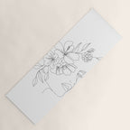 Minimal Line Art Woman Face II Yoga Mat Gallery Image 1