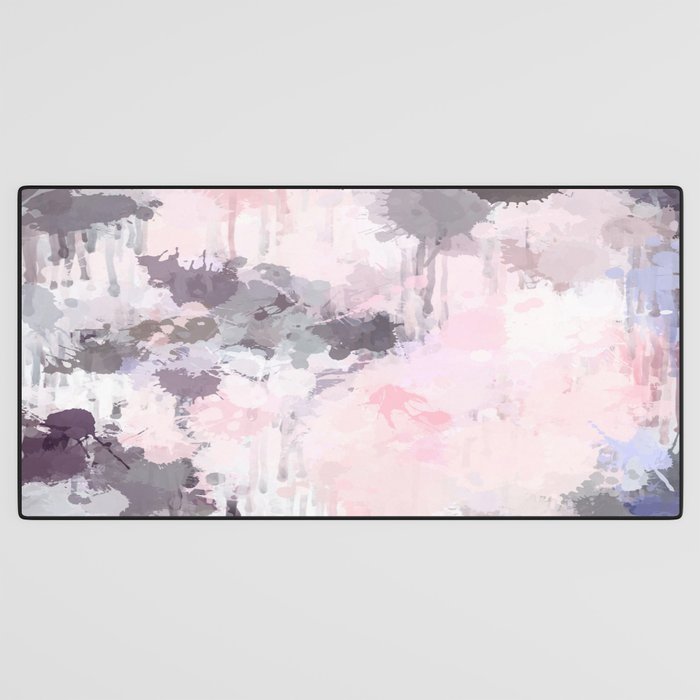 Modern Contemporary soft Pastel Pink Grey Abstract Desk Mat Gallery Image 3