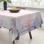 Modern Contemporary soft Pastel Pink Grey Abstract Tablecloth Gallery Image 3