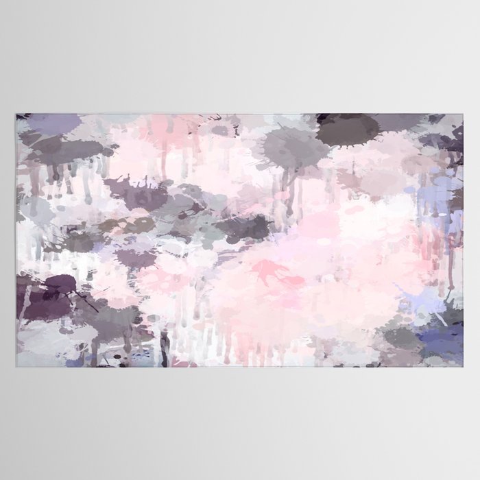 Modern Contemporary soft Pastel Pink Grey Abstract Tablecloth Gallery Image 2