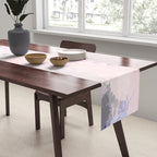 Modern Contemporary soft Pastel Pink Grey Abstract Table Runner Gallery Image 2