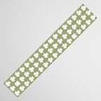 Clovers XXVIII Natural Green Botanical Pattern Table Runner Gallery Image 3