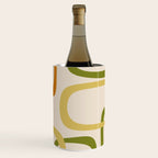 Fine Loops Mid-Century Modern Minimalist Olive Green, Burnt Orange, Mustard, and Beige Wine Chiller Gallery Image 1