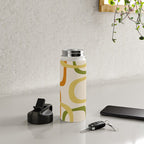 Fine Loops Mid-Century Modern Minimalist Olive Green, Burnt Orange, Mustard, and Beige Water Bottle Gallery Image 4