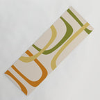 Fine Loops Mid-Century Modern Minimalist Olive Green, Burnt Orange, Mustard, and Beige Yoga Mat Gallery Image 1