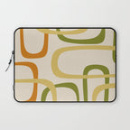 Fine Loops Mid-Century Modern Minimalist Olive Green, Burnt Orange, Mustard, and Beige Laptop Sleeve Gallery Image 1