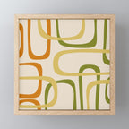Fine Loops Mid-Century Modern Minimalist Olive Green, Burnt Orange, Mustard, and Beige Mini Art Print Gallery Image 1