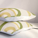 Fine Loops Mid-Century Modern Minimalist Olive Green, Burnt Orange, Mustard, and Beige Pillow Sham Gallery Image 3