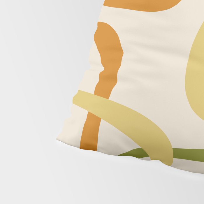 Fine Loops Mid-Century Modern Minimalist Olive Green, Burnt Orange, Mustard, and Beige Pillow Sham Gallery Image 4
