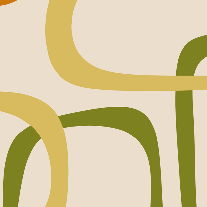 Fine Loops Mid-Century Modern Minimalist Olive Green, Burnt Orange, Mustard, and Beige Coffee Mug Gallery Image 2