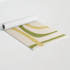 Fine Loops Mid-Century Modern Minimalist Olive Green, Burnt Orange, Mustard, and Beige Yoga Mat Gallery Image 2