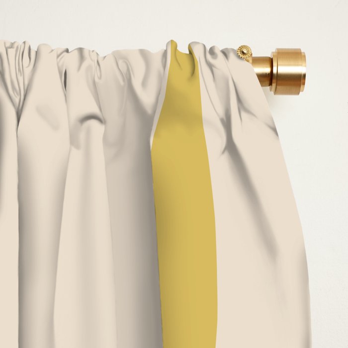 Fine Loops Mid-Century Modern Minimalist Olive Green, Burnt Orange, Mustard, and Beige Window Curtain Gallery Image 2