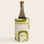 Fine Loops Mid-Century Modern Minimalist Olive Green, Burnt Orange, Mustard, and Beige Wine Chiller Gallery Image 3