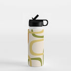 Fine Loops Mid-Century Modern Minimalist Olive Green, Burnt Orange, Mustard, and Beige Water Bottle Gallery Image 1