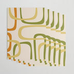Fine Loops Mid-Century Modern Minimalist Olive Green, Burnt Orange, Mustard, and Beige Wrapping Paper Gallery Image 3