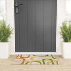 Fine Loops Mid-Century Modern Minimalist Olive Green, Burnt Orange, Mustard, and Beige Welcome Mat Gallery Image 3
