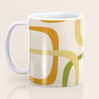 Fine Loops Mid-Century Modern Minimalist Olive Green, Burnt Orange, Mustard, and Beige Coffee Mug Gallery Image 3